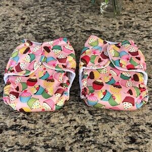 ✨ NEW Cupcake Print Kids Cloth Diapers All-In-Ones AIO Covers with inserts